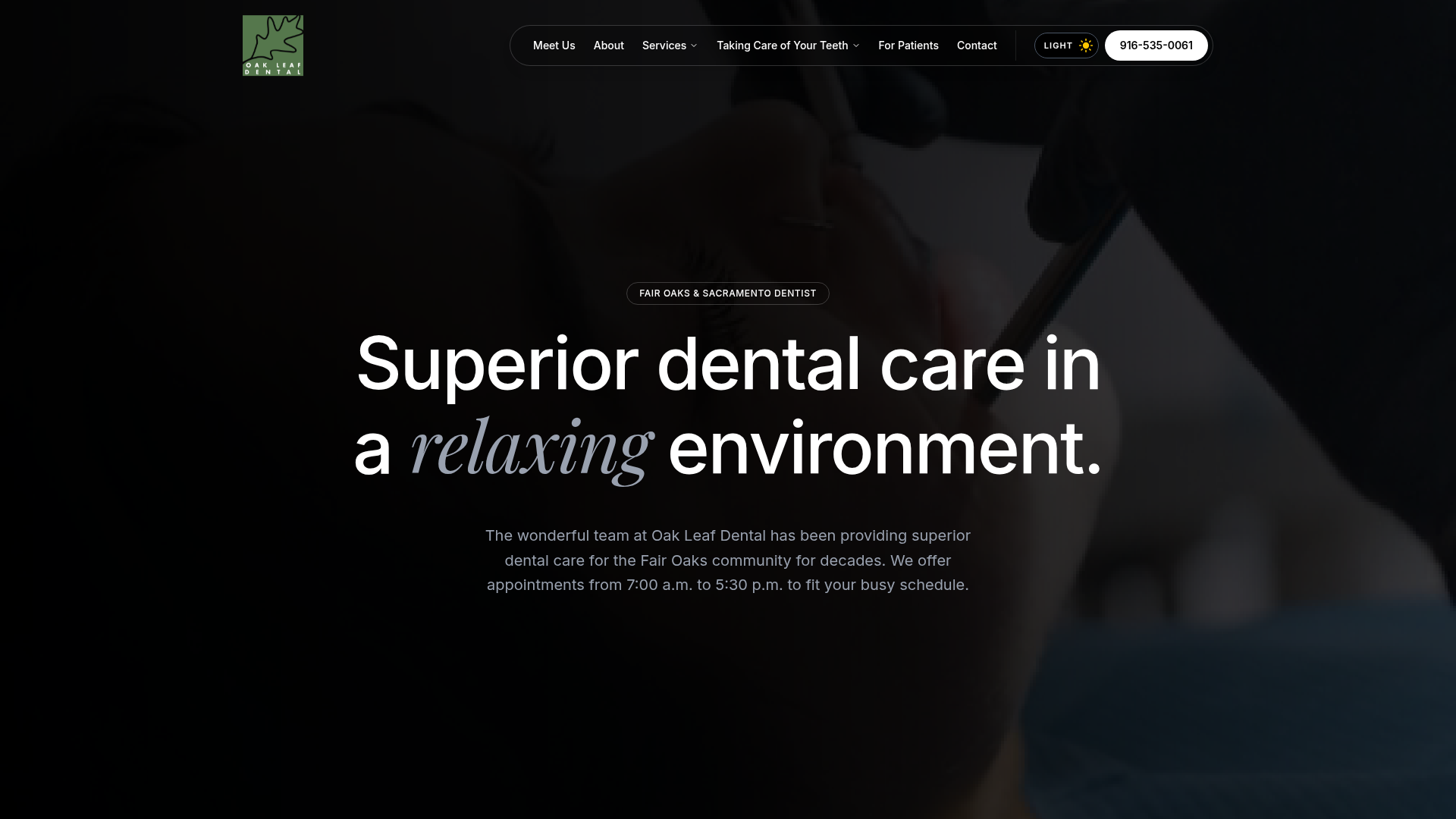 Oak Leaf Dental website preview